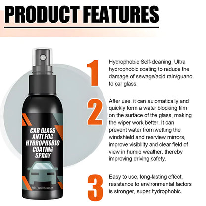 Car Glass Anti- Fog Hydrophobic Coating Jumbo Pack ( Buy 1 Get 1 FREE)